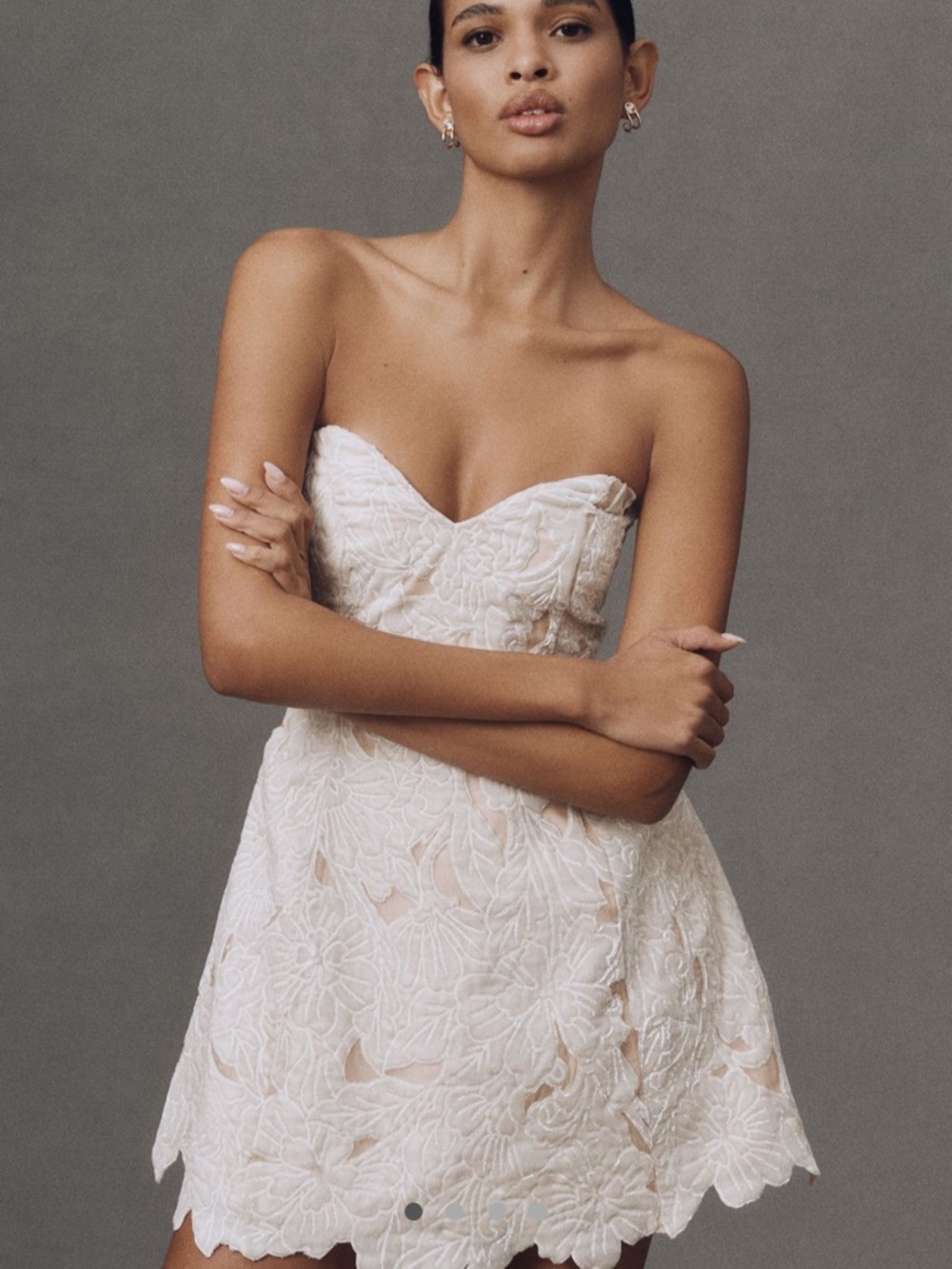 BHLDN Ivory Strapless Lace Mini Dress - Picture 3 of 3